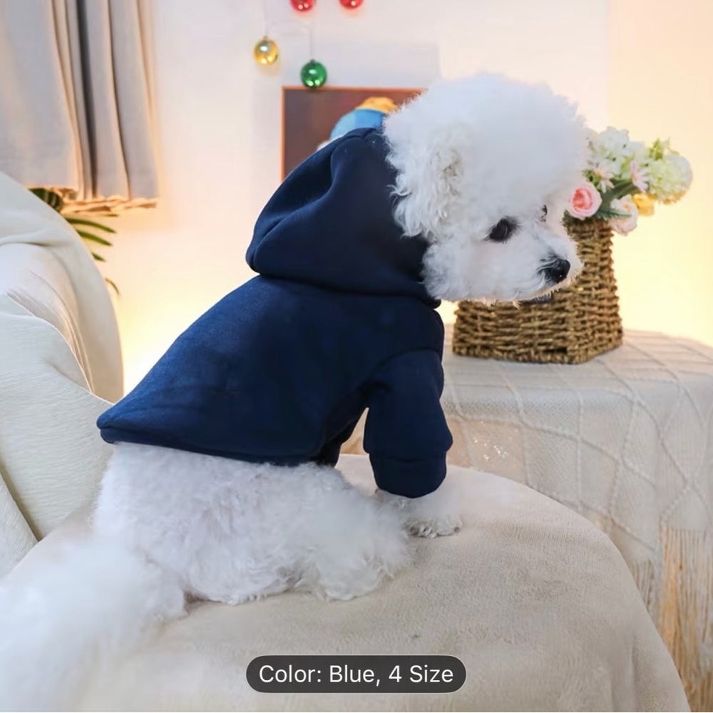 🥳 2 for $15 🥳 Blue Hoodie Dog or Cat Sweatshirt Sweater Top Sz M